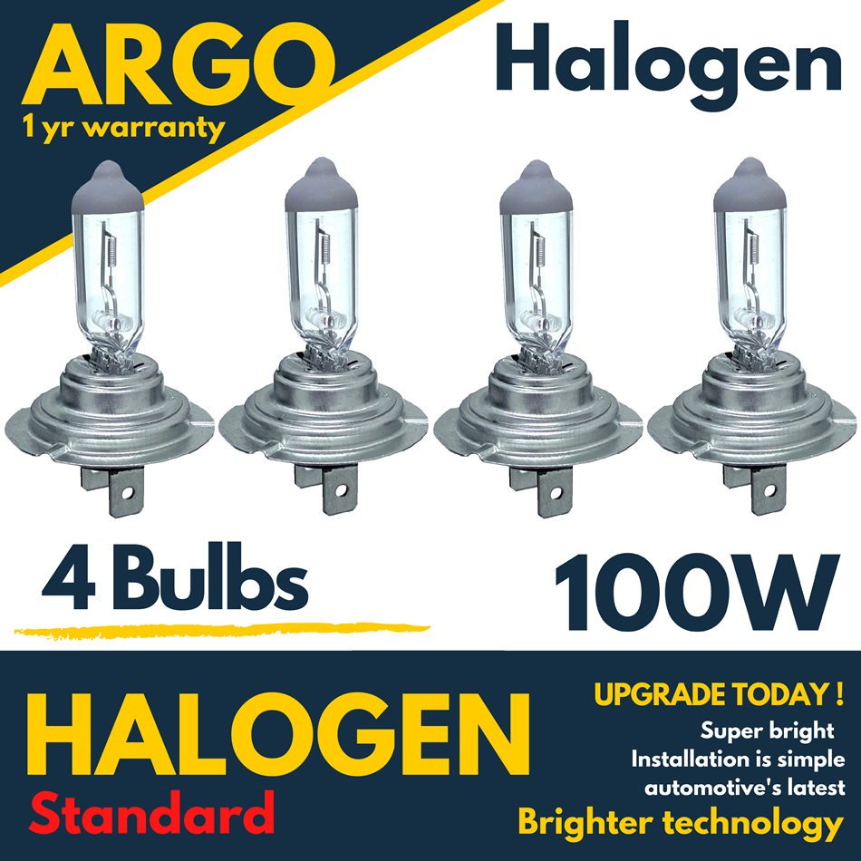 4x H7 Halogen Headlight Bulbs 100w High Low Beam 499 Headlamp Fog Light